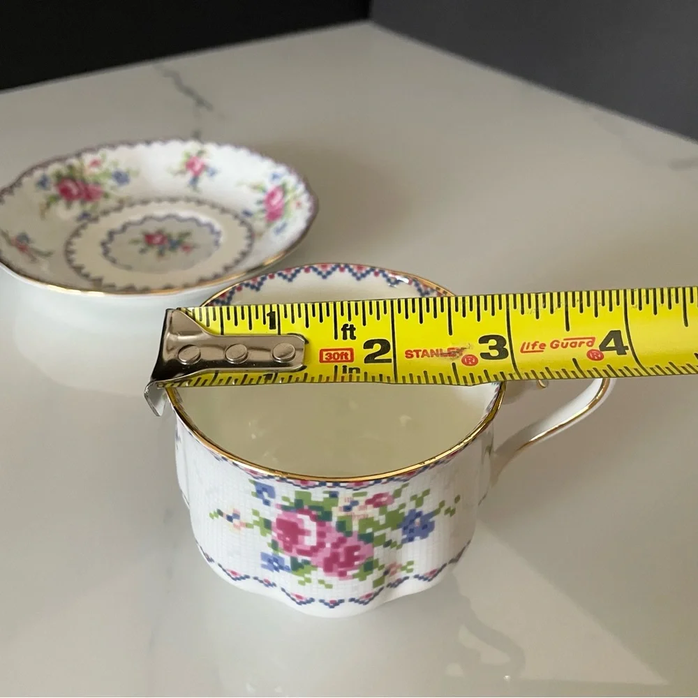 Petit Point Cup & Saucer by Royal Albert